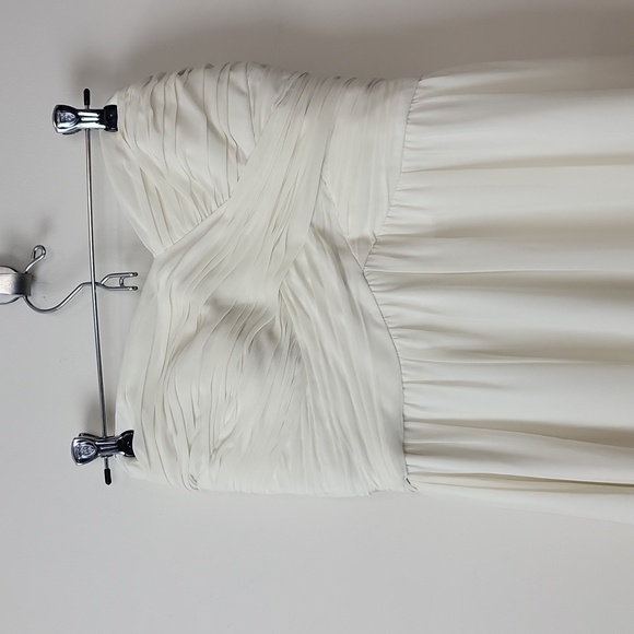 LAUREN RALPH LAUREN EVENING Cream Strapless Ruched Formal Ball Prom Gown - Picture 5 of 17